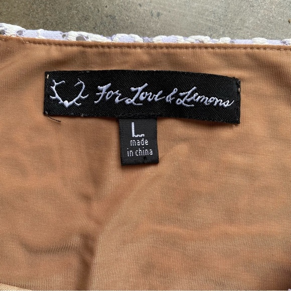 - 𝅺For Love and Lemons Vika White Lace Skirt with Nude Lining - Picture 6 of 12